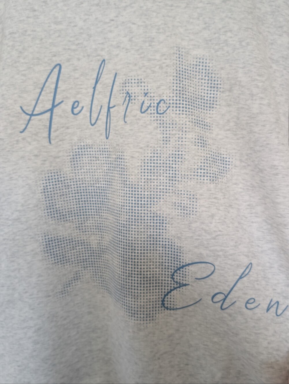 Aelfric Eden Oversized Hoodie Blurring Flower Print Size XL Gray Blue - Picture 3 of 12